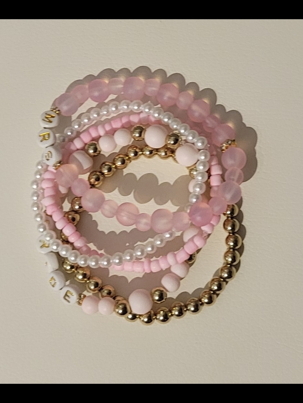 Hand Crafted Stretch Beaded Bracelet Set of 5